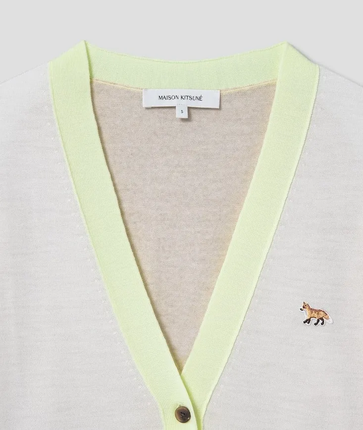 MAISON KITSUNE  |Street Style Long Sleeves Plain Logo Cardigans