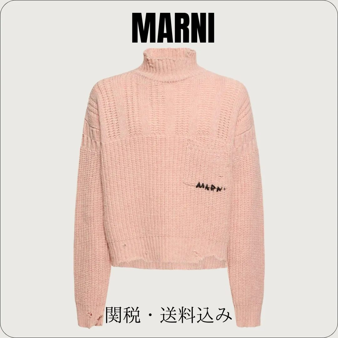 MARNI  |Unisex Wool Street Style Long Sleeves Plain Logo Designers