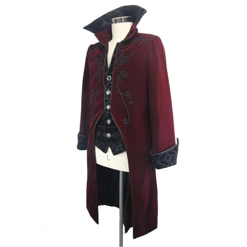 Men's Standup Collar Vintage Tailcoat