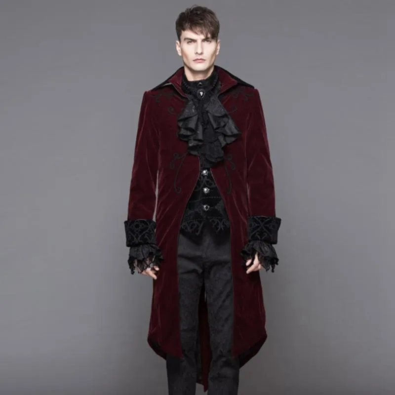 Men's Standup Collar Vintage Tailcoat