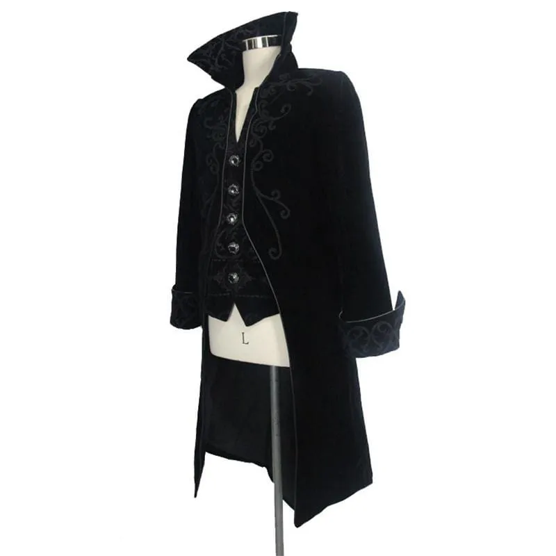 Men's Standup Collar Vintage Tailcoat