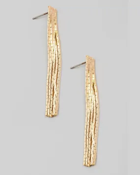 Metallic Chain Fringe Drop Earrings