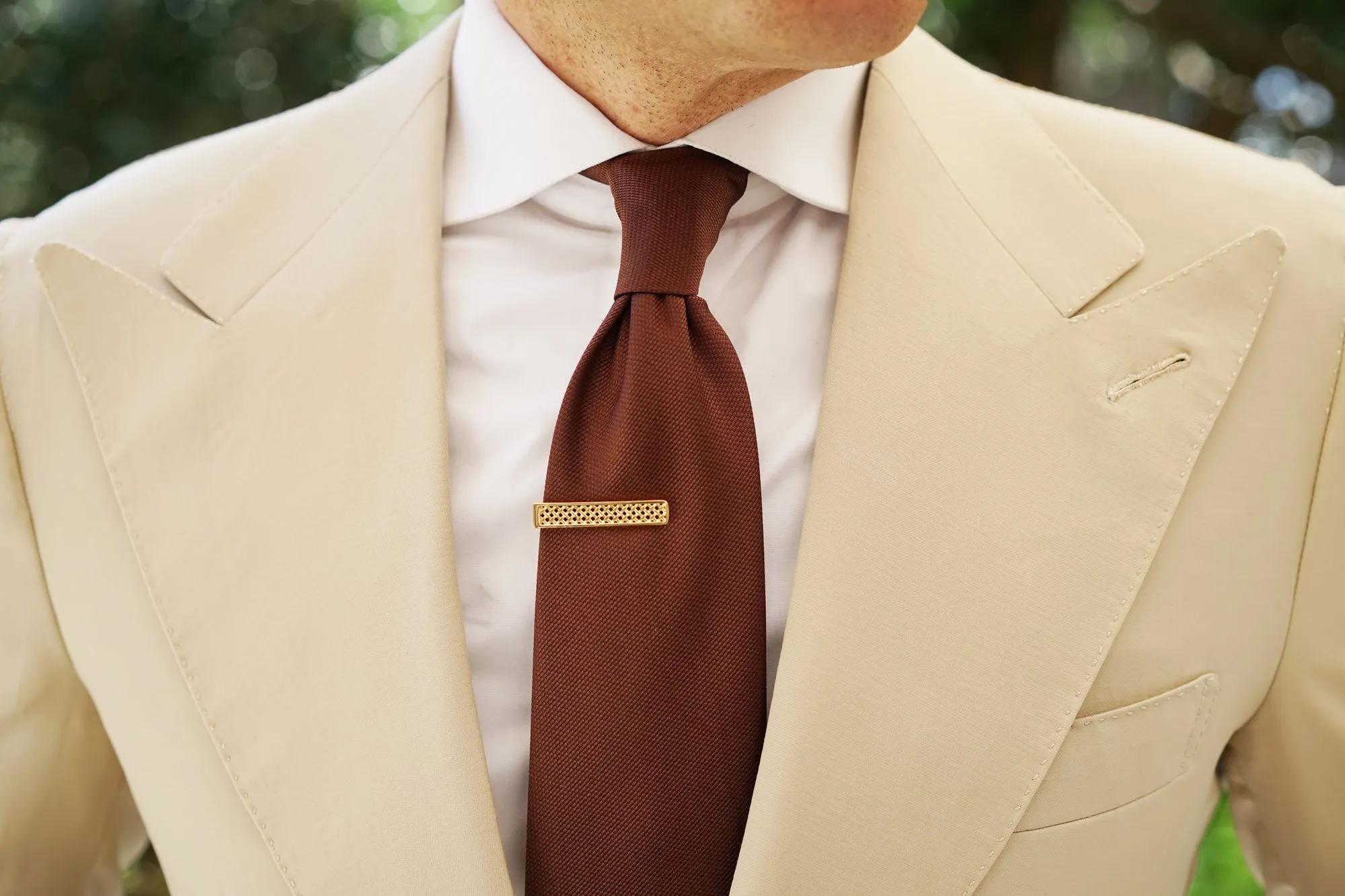 Mini Gold Crocetti Mesh Tie Bar