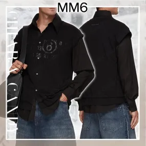 MM6 Maison Margiela  |Street Style Long Sleeves Plain Cotton Logo Shirts