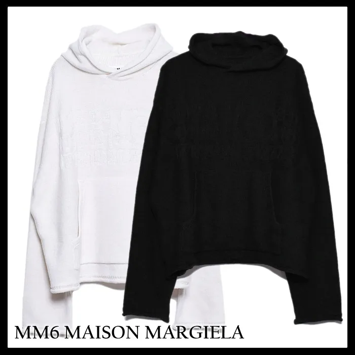 MM6 Maison Margiela  |Street Style Long Sleeves Plain Logo Sweatshirts