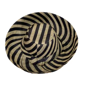 'Monica' Striped Wide Brim Straw Hat