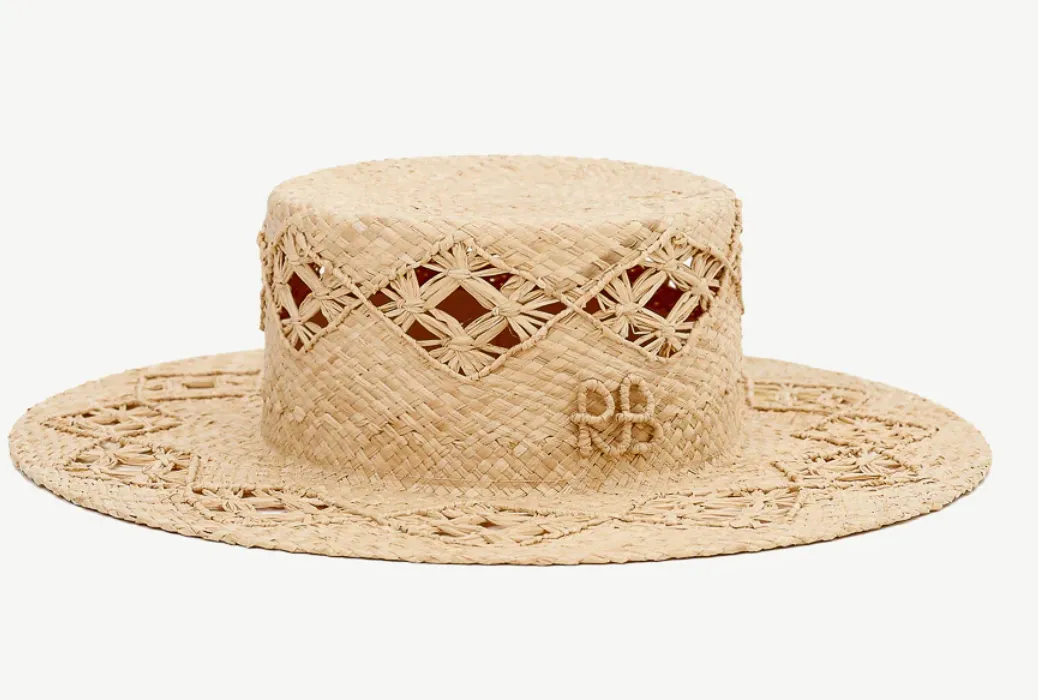 Monogram-embellished Boater Hat