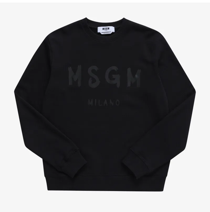 MSGM  |Crew Neck Street Style Long Sleeves Plain Cotton Logo