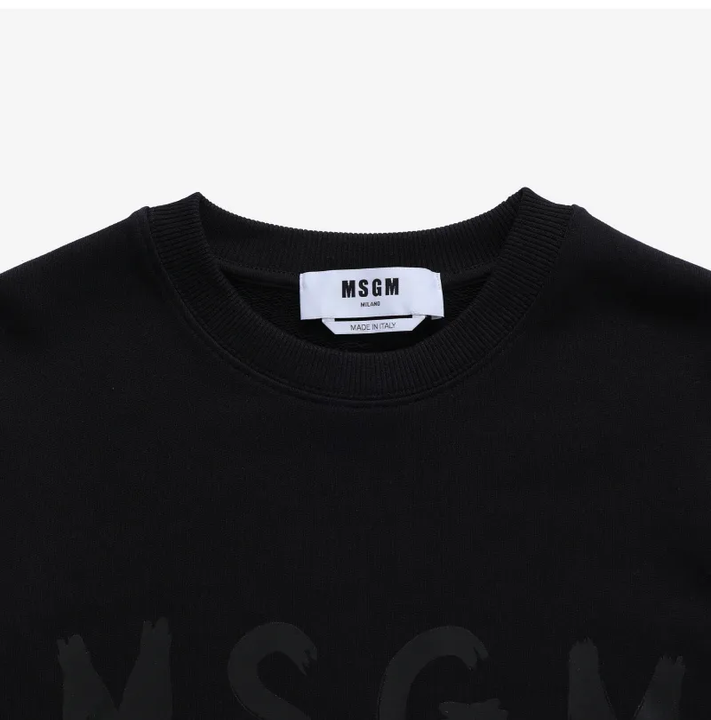 MSGM  |Crew Neck Street Style Long Sleeves Plain Cotton Logo