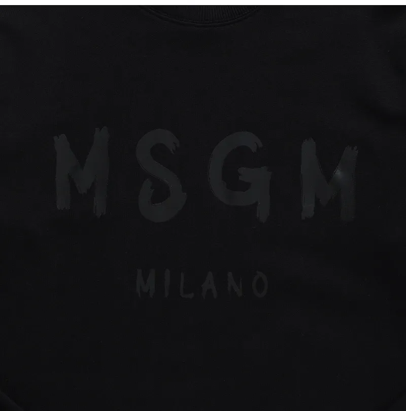 MSGM  |Crew Neck Street Style Long Sleeves Plain Cotton Logo