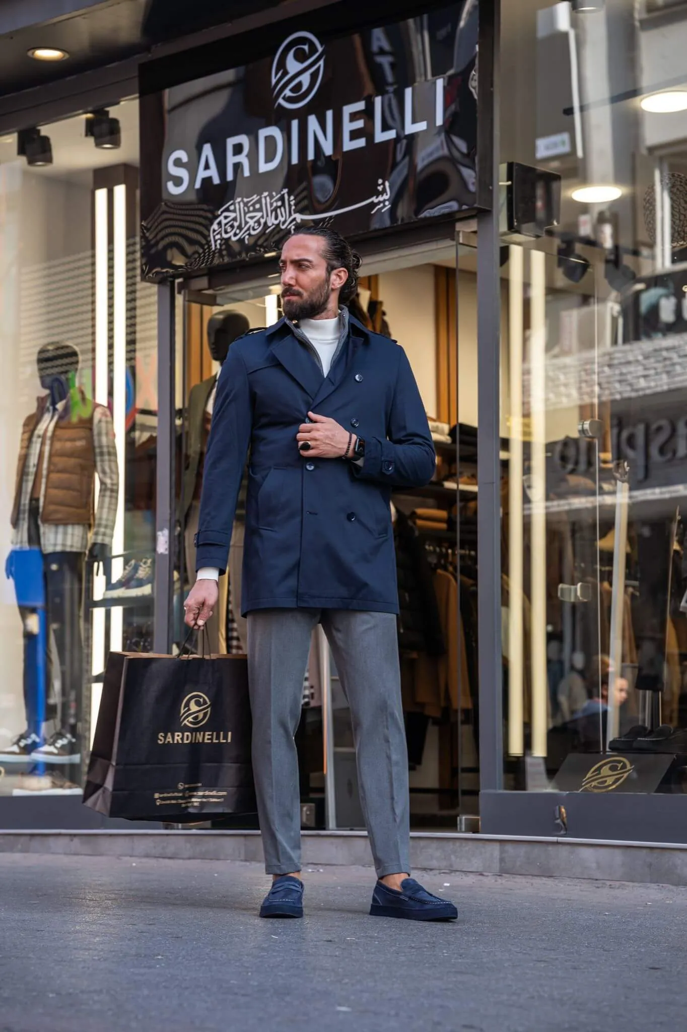 Navy Blue Trench Coat