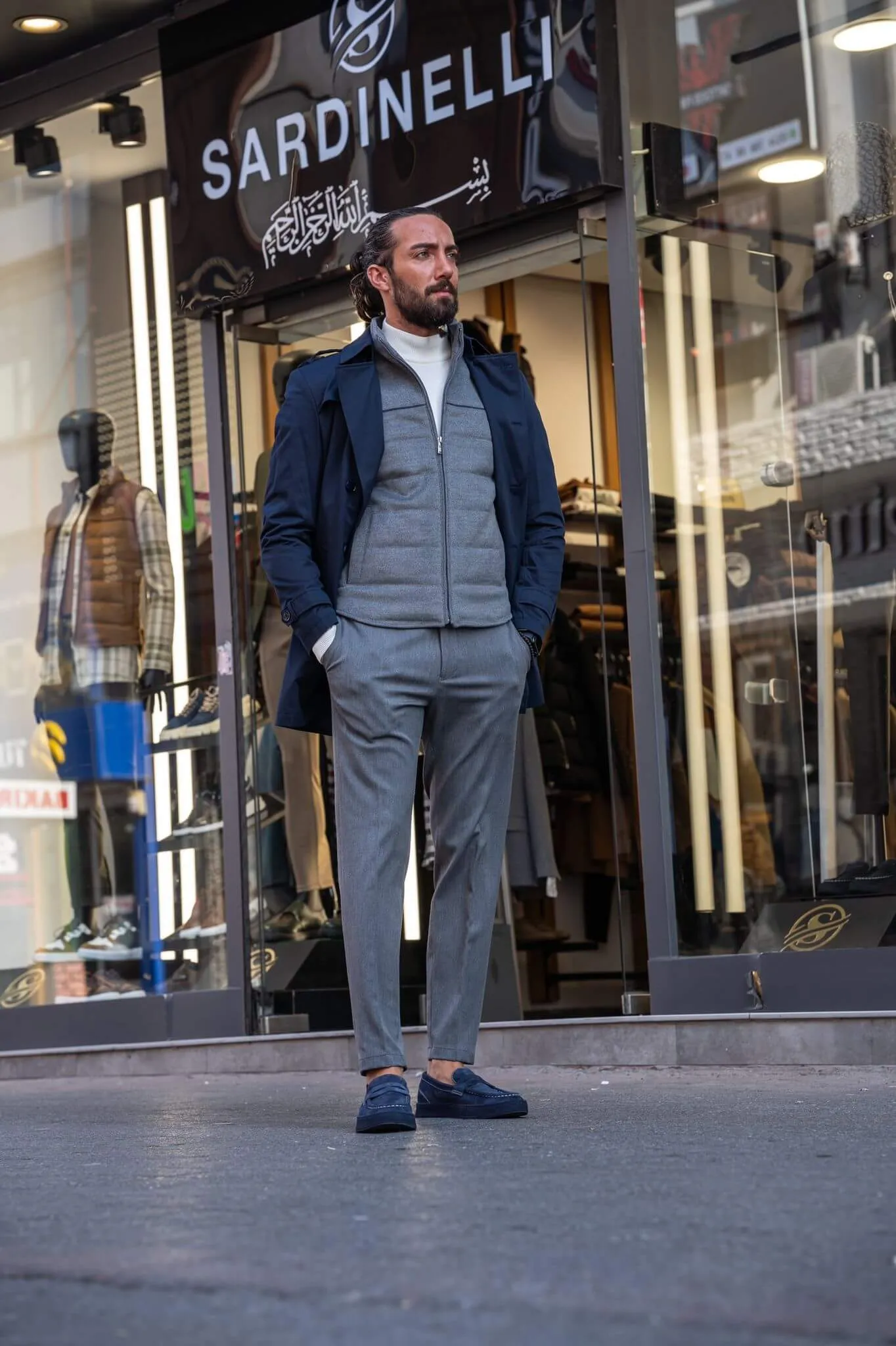 Navy Blue Trench Coat