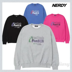 NERDY  |Unisex Street Style Long Sleeves Logo Sweatshirts