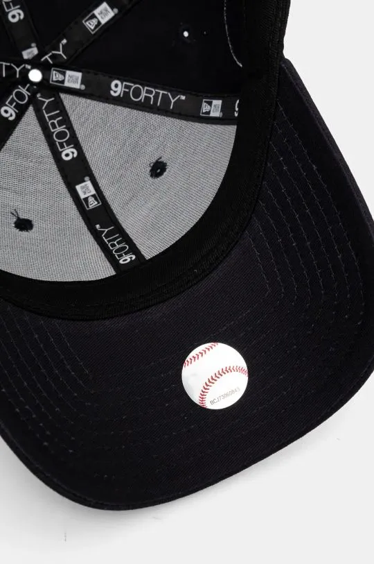 New Era cotton baseball cap MLB SIDE PATCH 9FORTY® BOSTON RED SOX navy blue color with an application 60509701