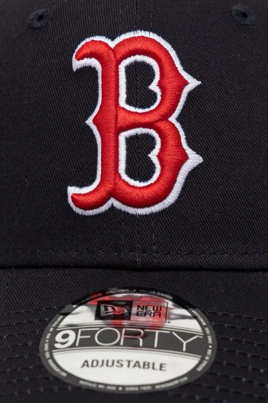 New Era cotton baseball cap MLB SIDE PATCH 9FORTY® BOSTON RED SOX navy blue color with an application 60509701