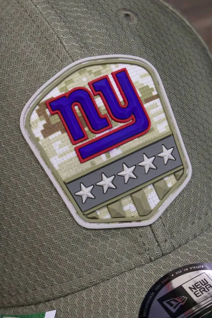 New York Giants 2019 Salute to Service Dad Hat | Olive Green NFL On Field NY Giants Baseball Cap