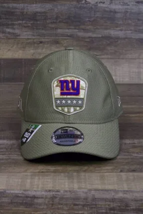 New York Giants 2019 Salute to Service Dad Hat | Olive Green NFL On Field NY Giants Baseball Cap