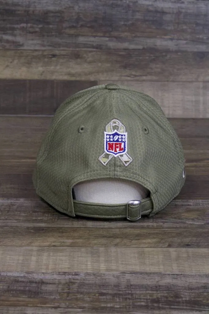 New York Giants 2019 Salute to Service Dad Hat | Olive Green NFL On Field NY Giants Baseball Cap