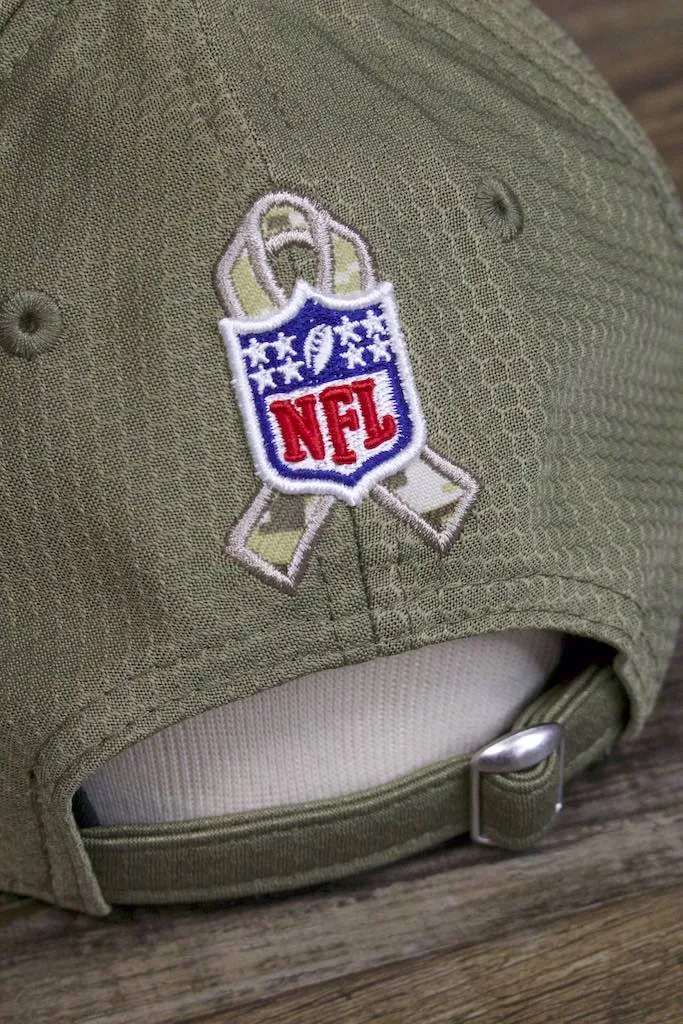 New York Giants 2019 Salute to Service Dad Hat | Olive Green NFL On Field NY Giants Baseball Cap