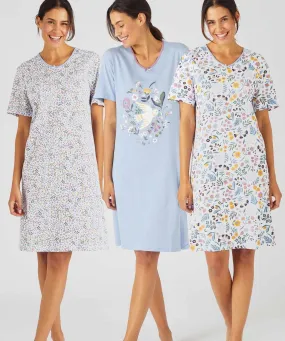 Pack of 3 Cotton Jersey Nightdresses