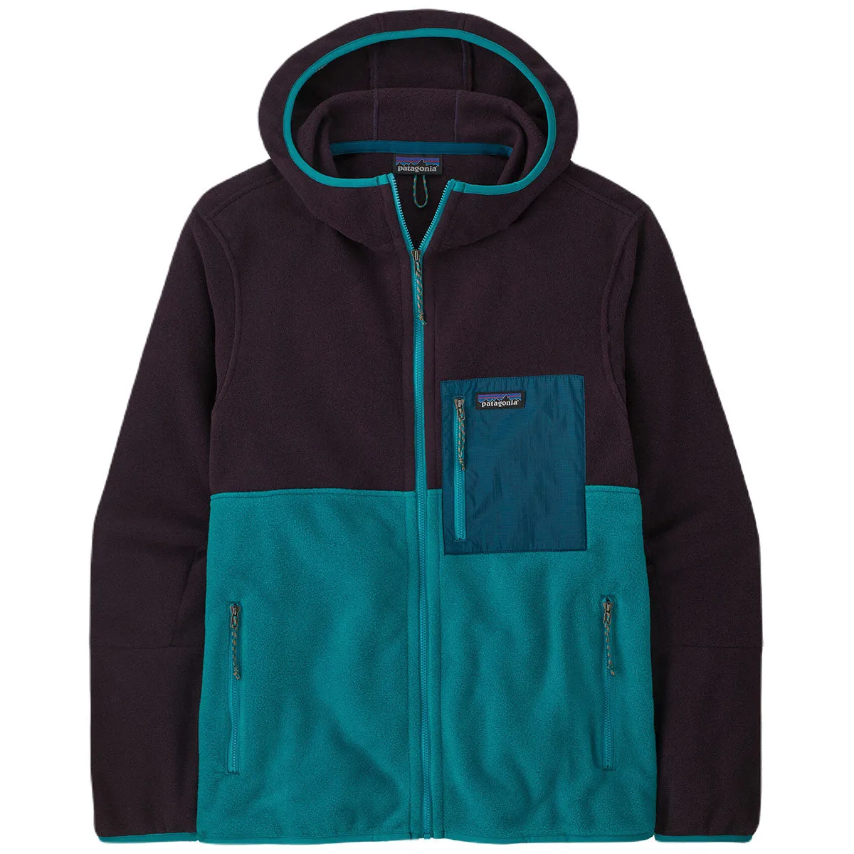 Patagonia Men's Belay Blue Microdini Fleece Hoody