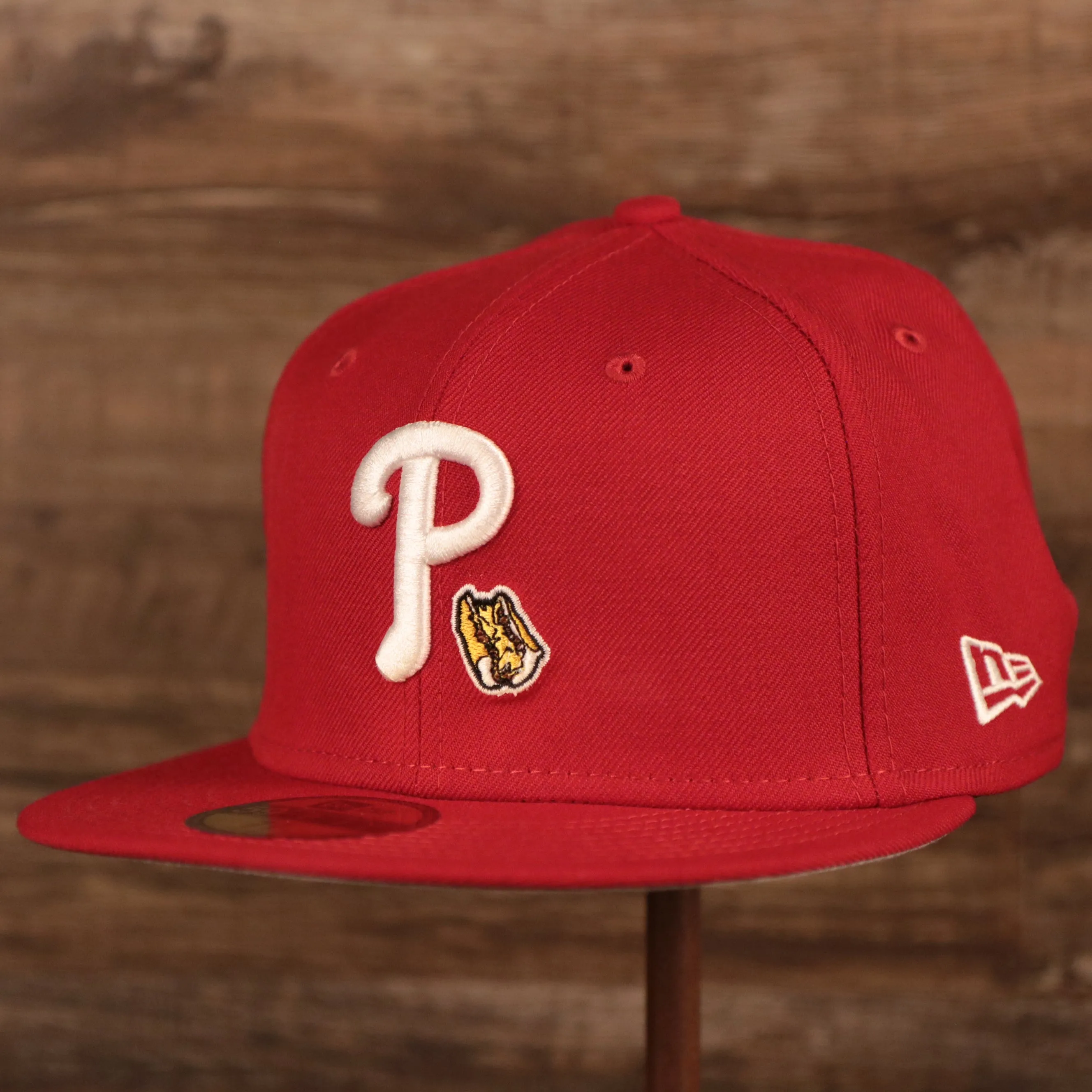 Phillies Philly Cheesesteak Gray Bottom Fitted Cap | Grey Underbrim Phillies Cheesesteak 59Fifty Fitted Caps