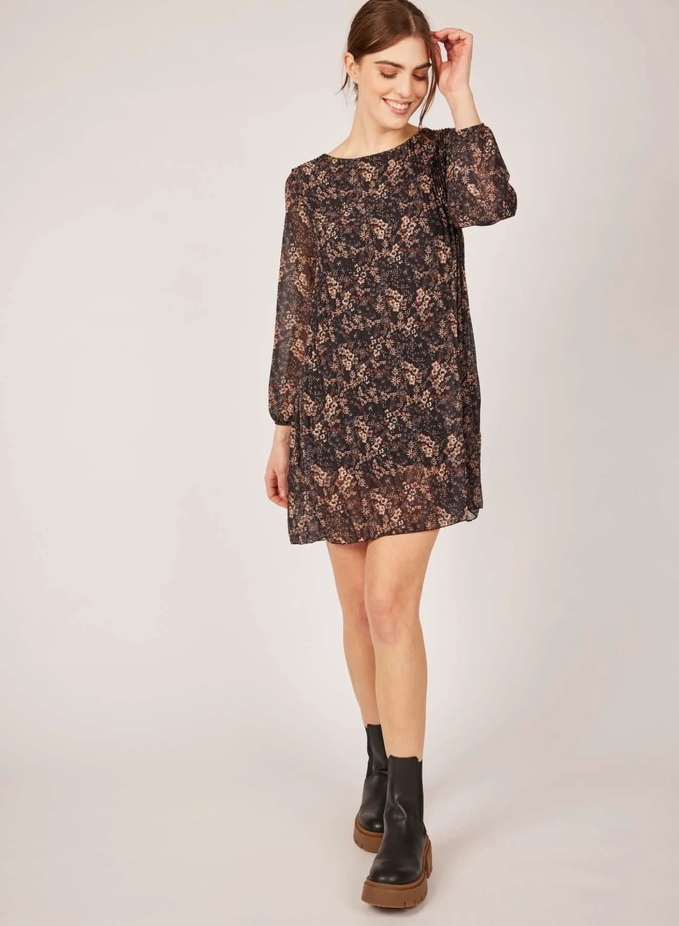 Pistache Floral Printed Tunic/Dress - E-299425