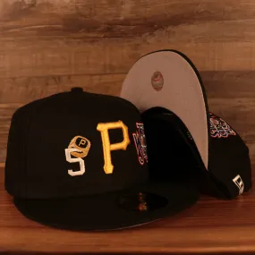 Pittsburgh Pirates Cooperstown Championship Rings All Over Side Patch Gray Bottom 59FIFTY Fitted Cap