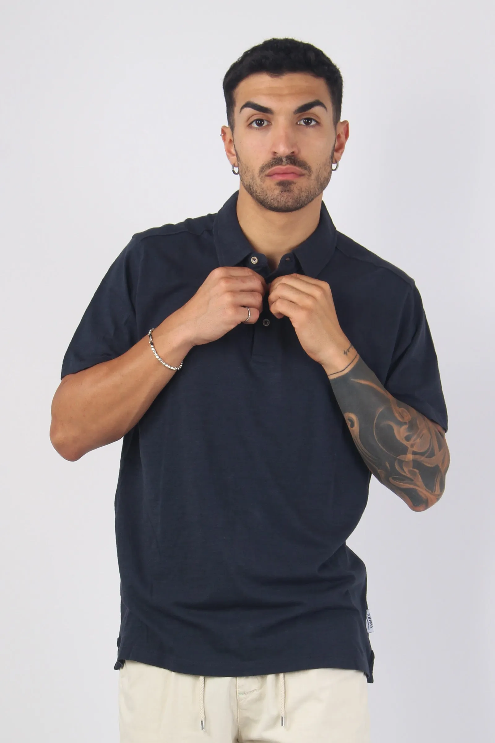 Polo Jersey Fiammata Navy