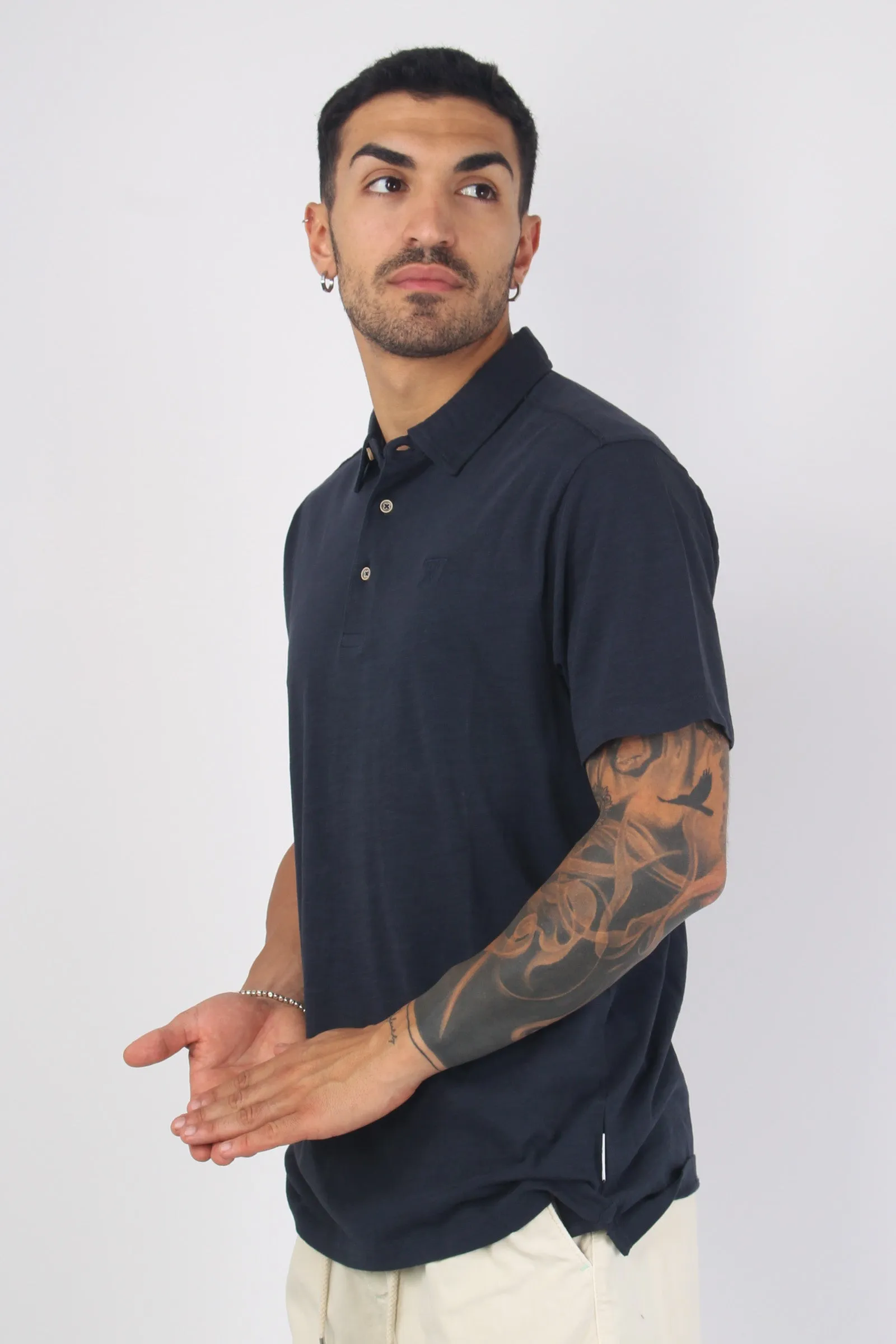 Polo Jersey Fiammata Navy