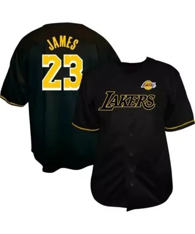 Profile Men's NBA LeBron James Los Angeles Lakers Big & Tall Name & Number Button-Up Jersey