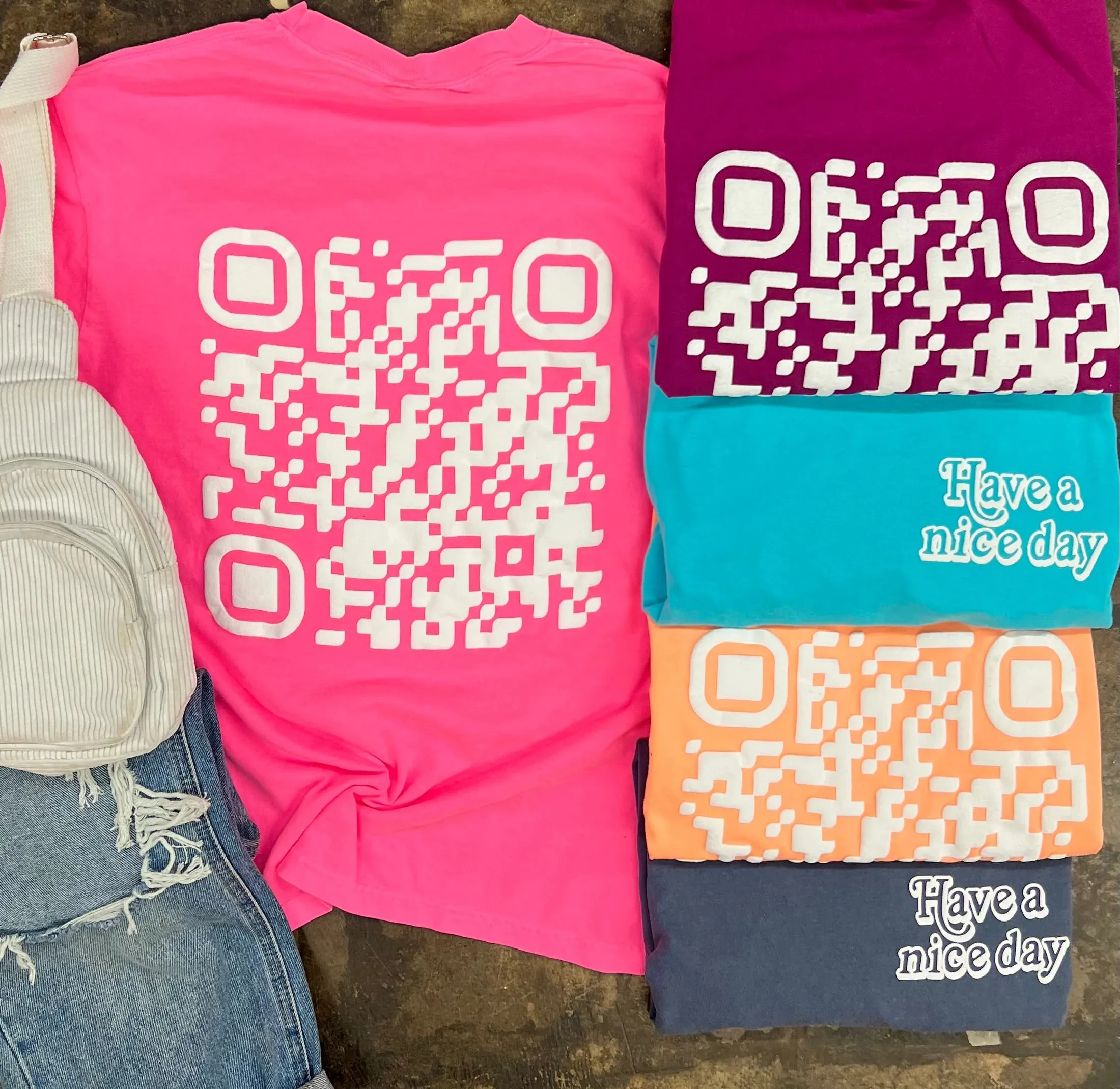 QR Code Puff Graphic Tee