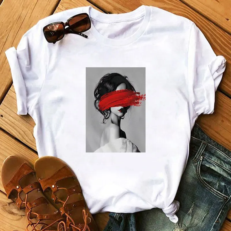 Red Paint Printed T-Shirt