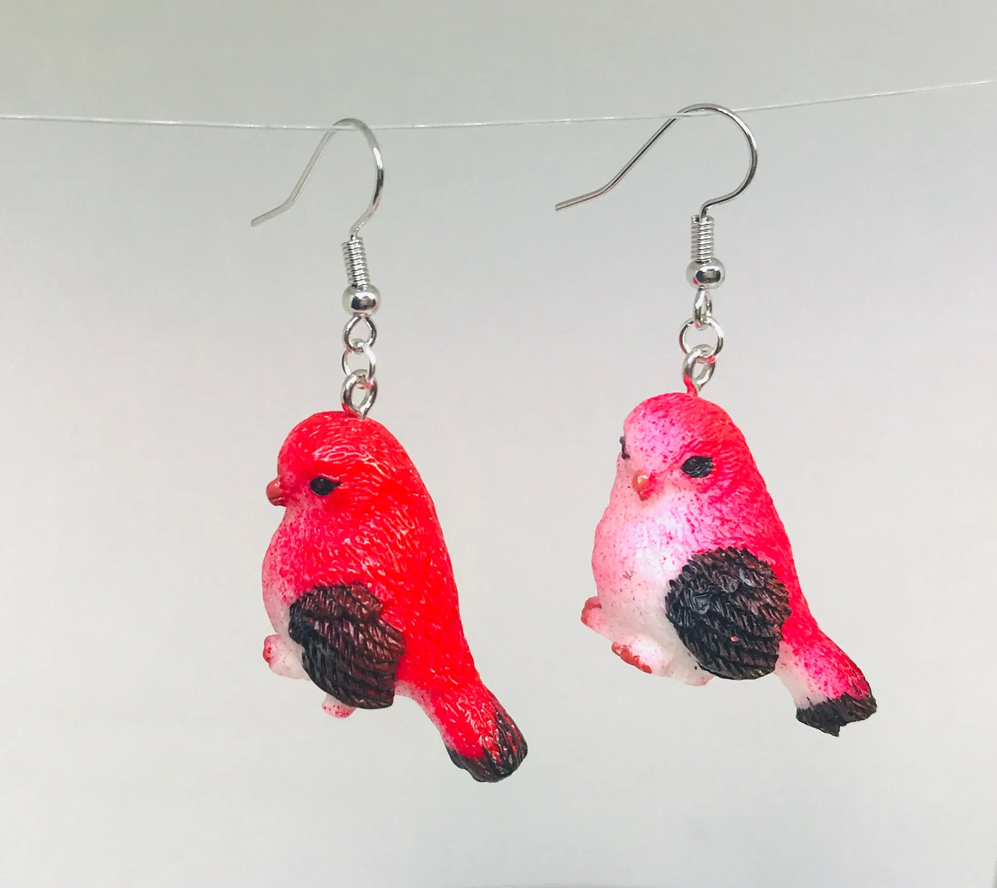 Resin Bird Earrings, Spring Cardinal Earrings, Blue Bird Earrings, Red Bird | Green Bird