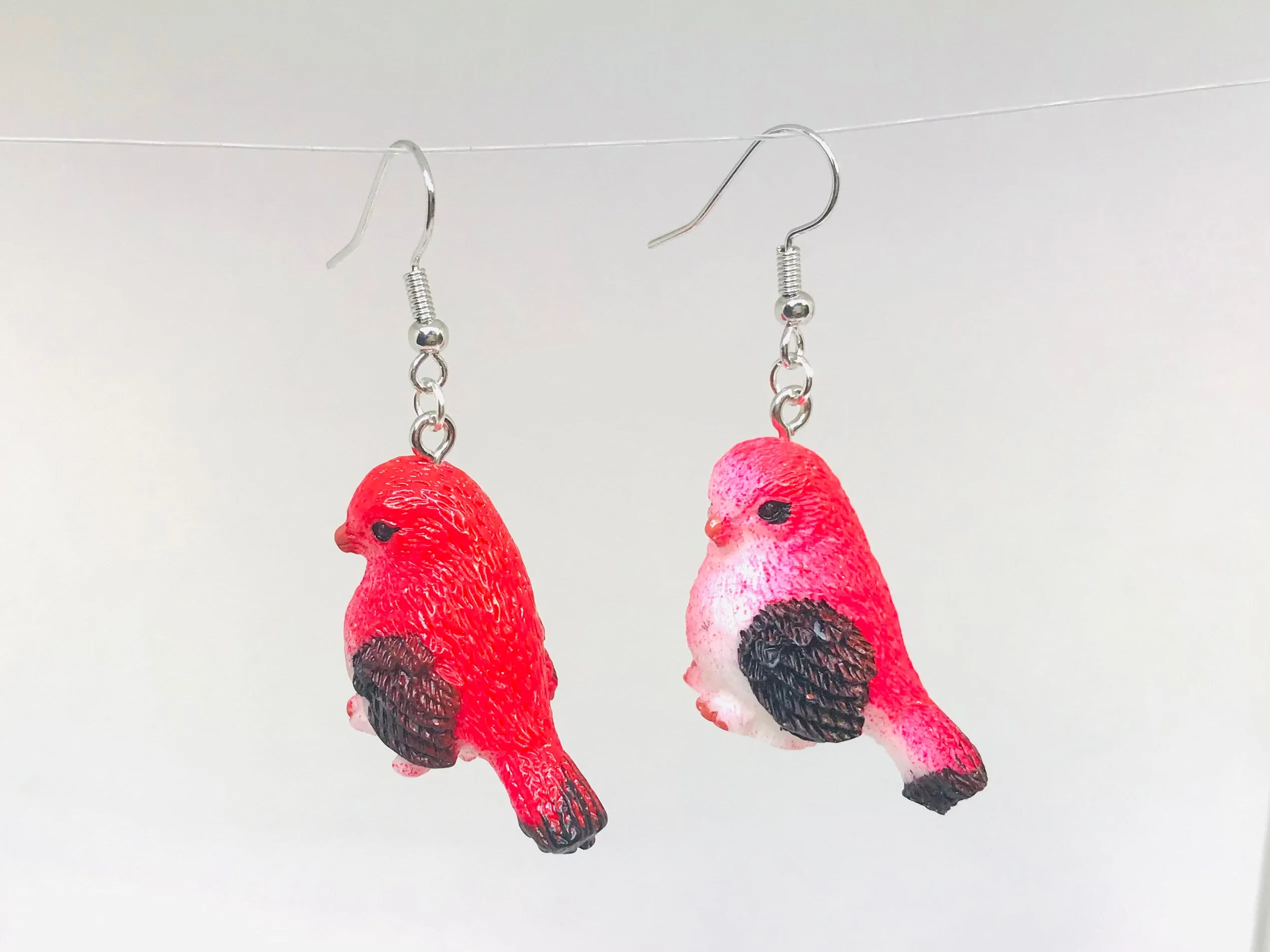 Resin Bird Earrings, Spring Cardinal Earrings, Blue Bird Earrings, Red Bird | Green Bird