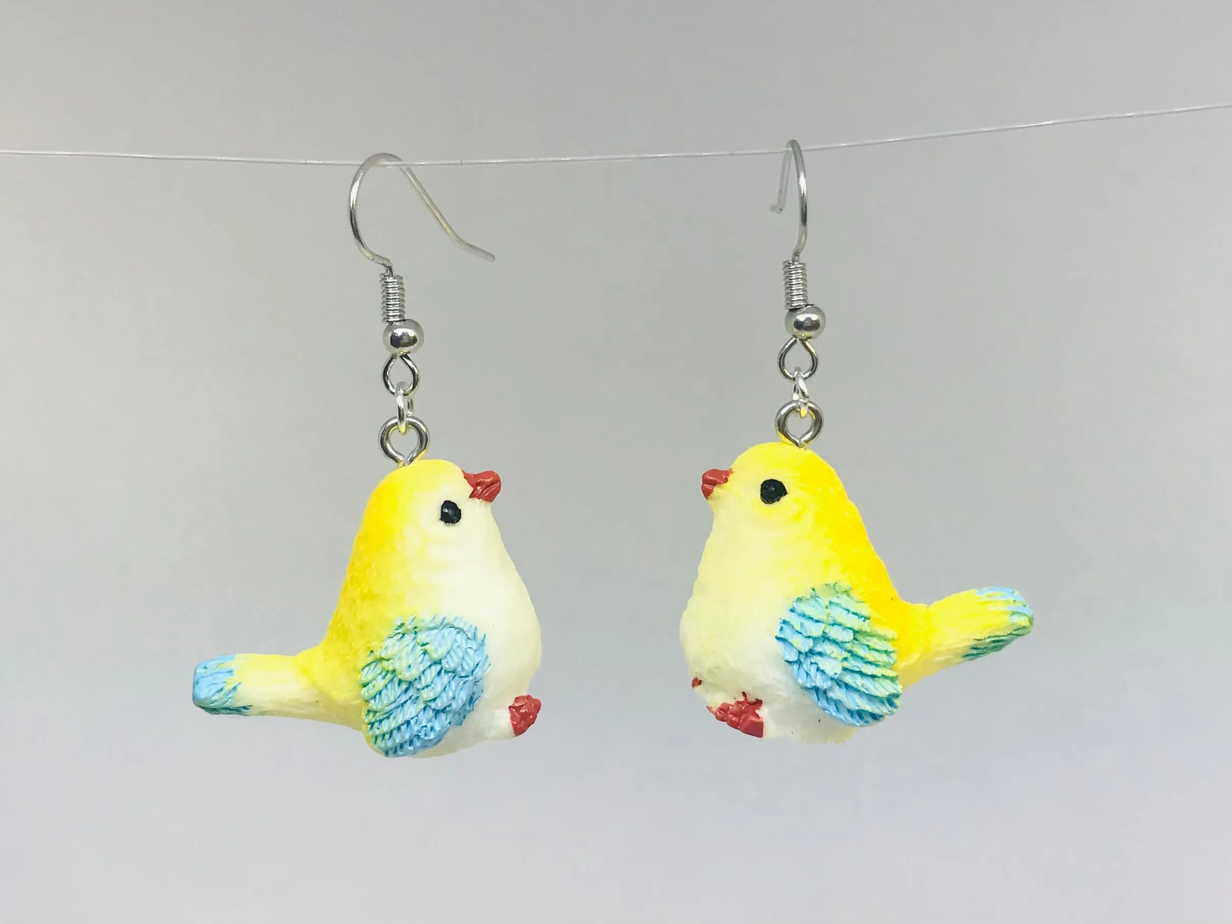 Resin Bird Earrings, Spring Cardinal Earrings, Blue Bird Earrings, Red Bird | Green Bird