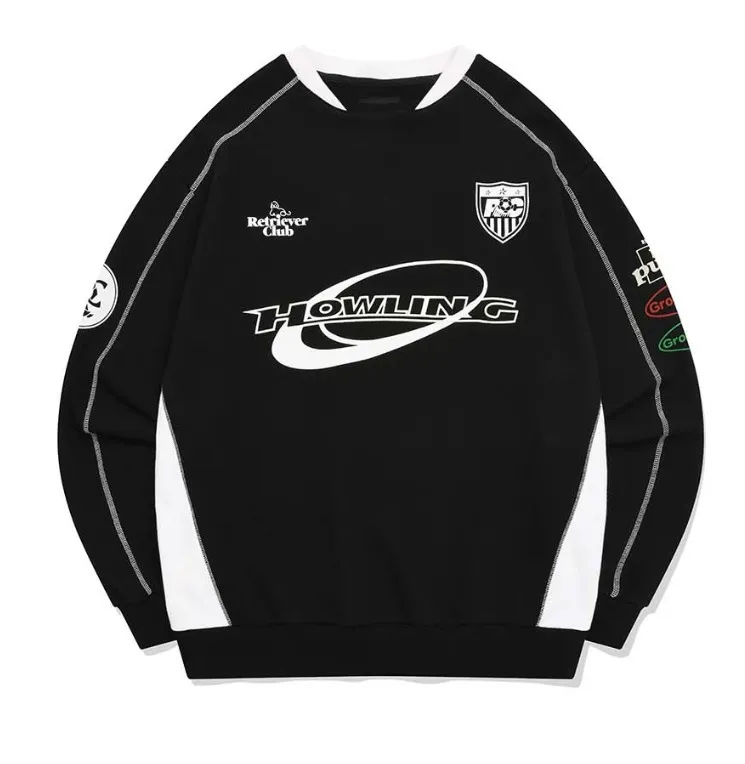 Retriever Club  |Unisex Street Style Long Sleeves Plain Cotton Sweatshirts