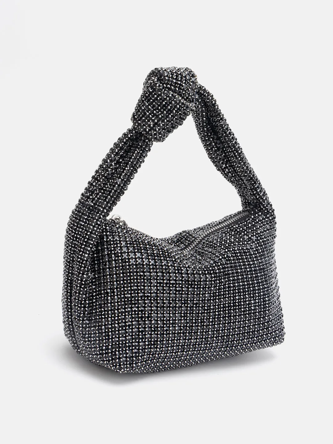 Rhinestone Knot Hobo Bag