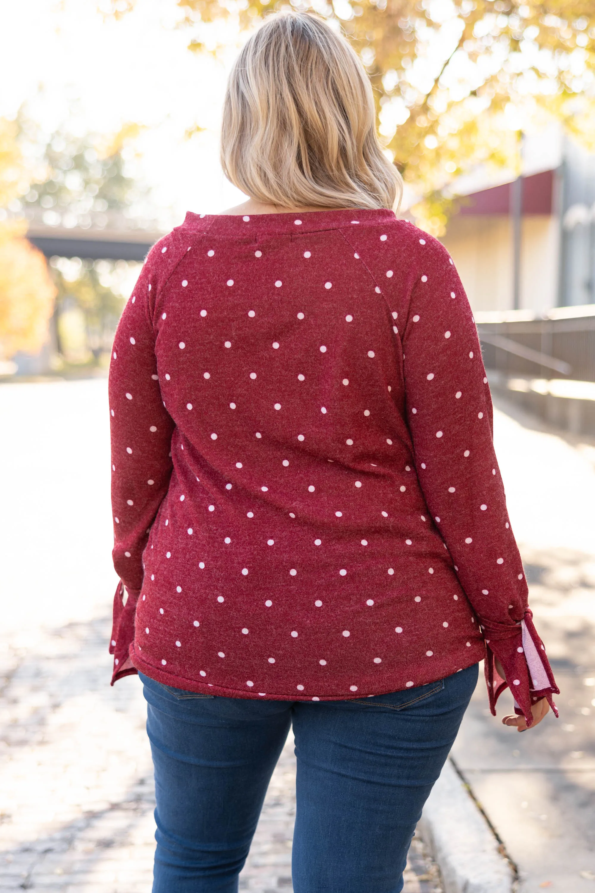 Right On The Dot Tunic, Burgundy