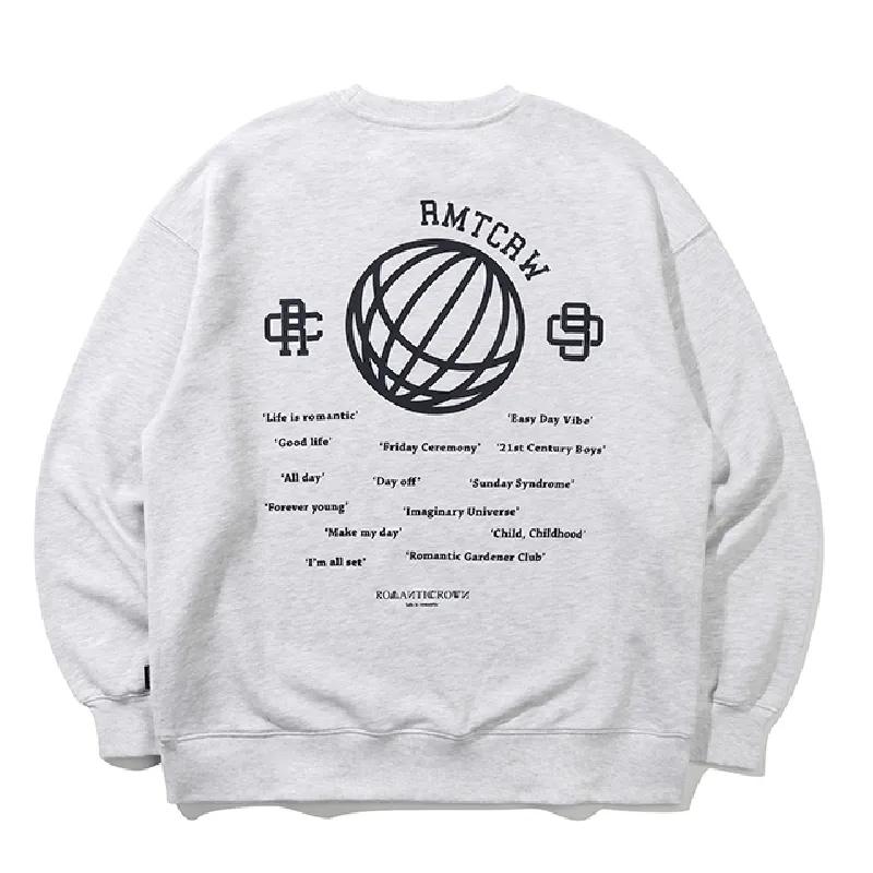 ROMANTIC CROWN  |Unisex Street Style Long Sleeves Logo Sweatshirts