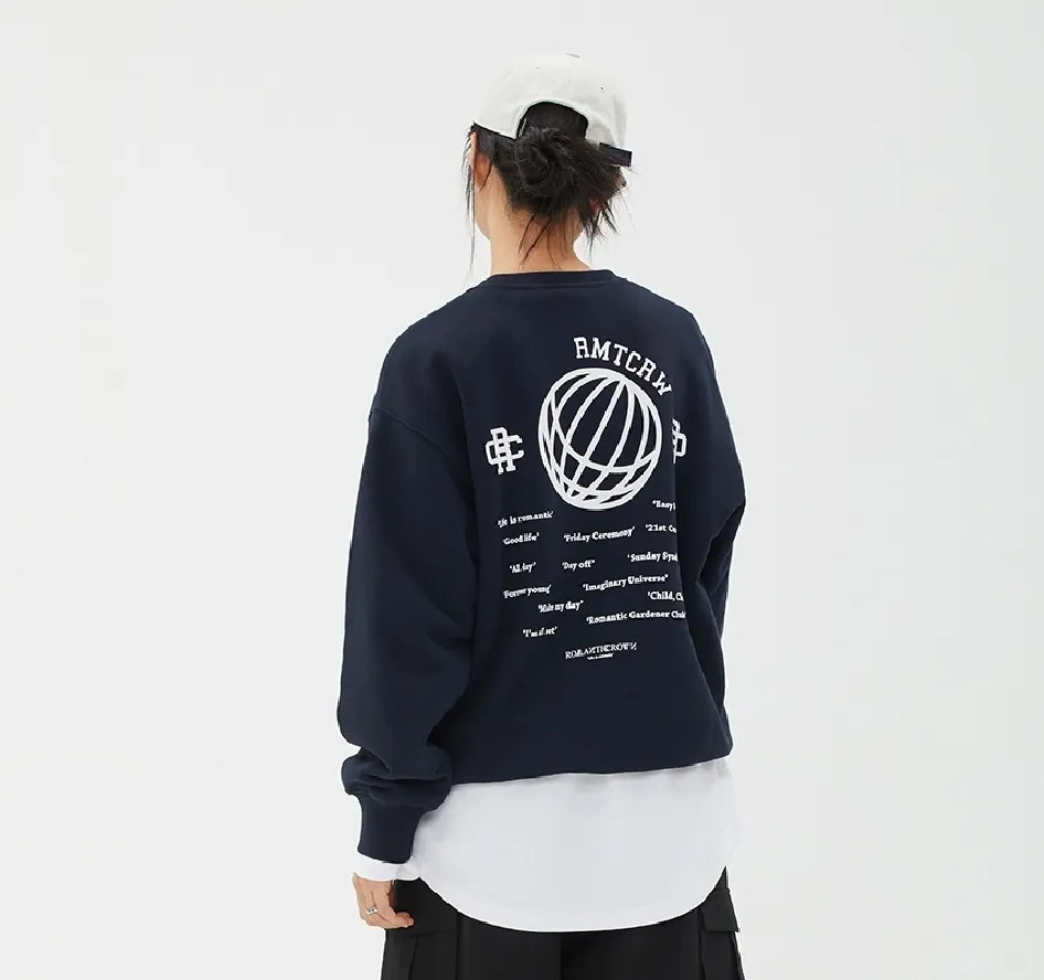 ROMANTIC CROWN  |Unisex Street Style Long Sleeves Logo Sweatshirts