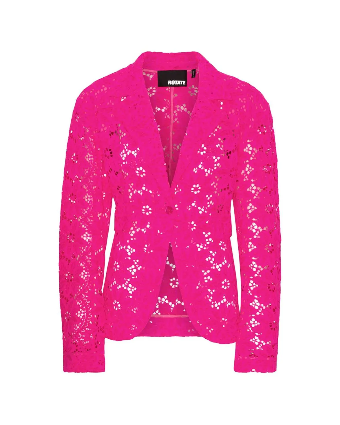 Rotate Lace Figure Fitted Blazer Pink Glo