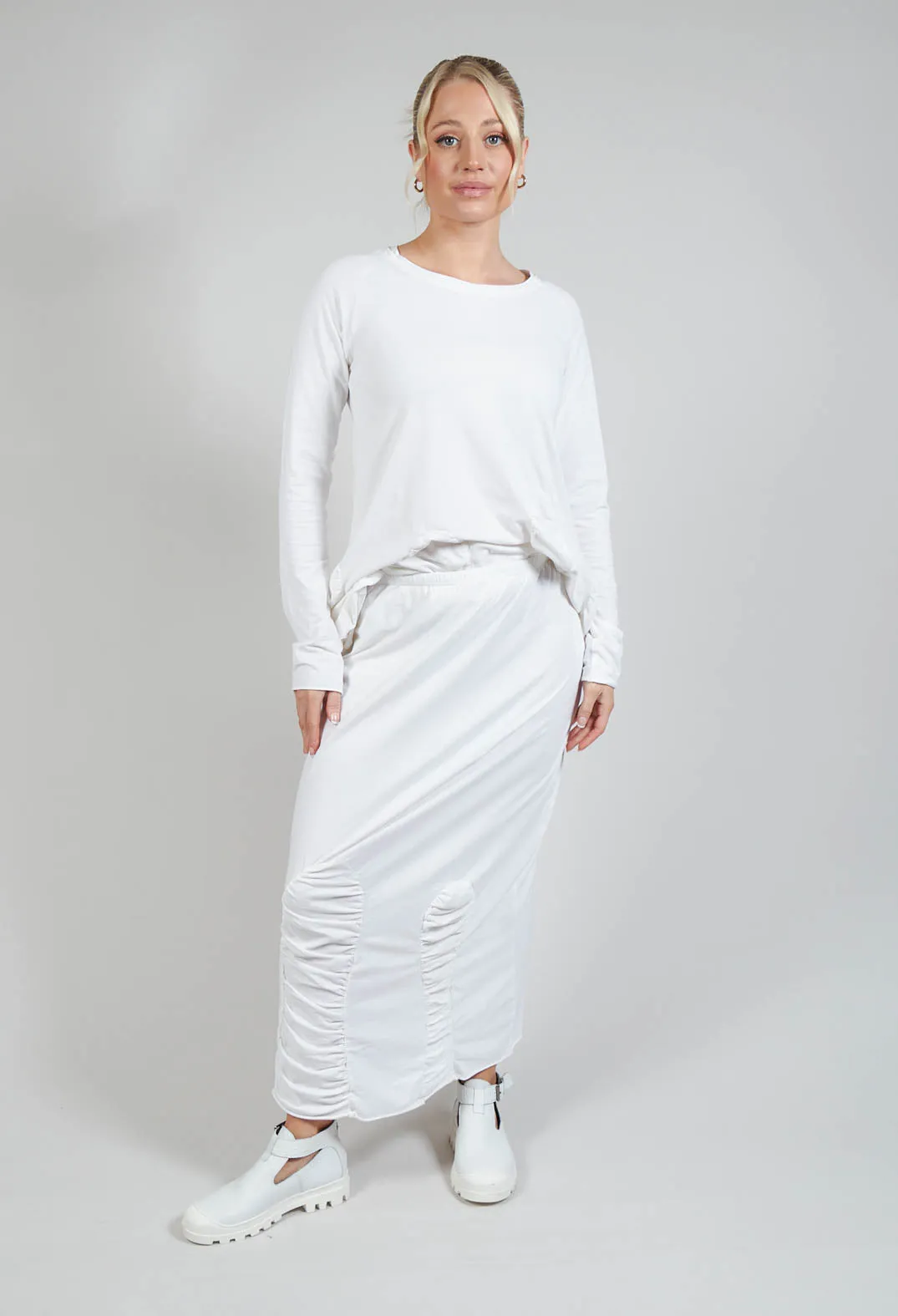 Ruched Skirt in Starwhite