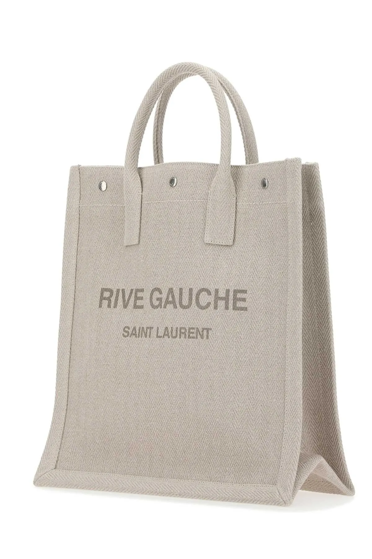 Saint Laurent Rive Gauche Logo Detailed Tote Bag