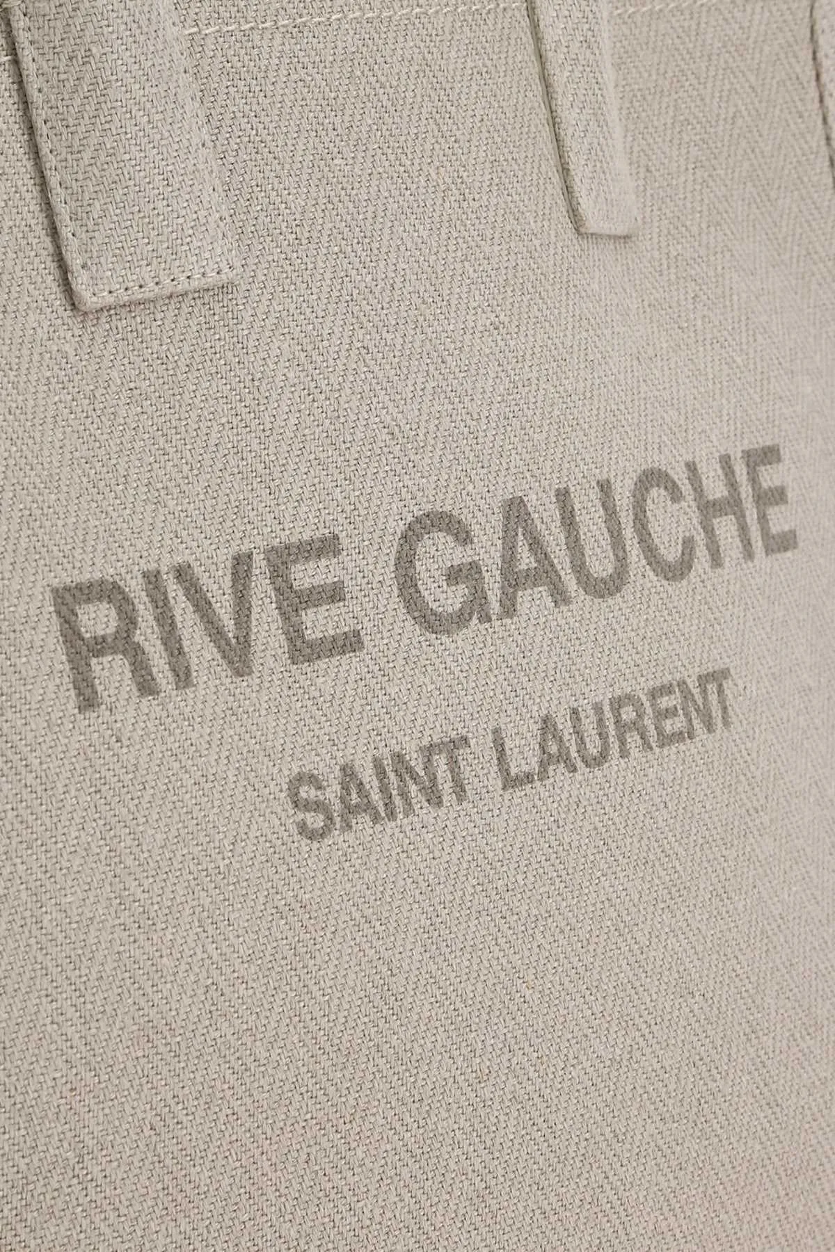 Saint Laurent Rive Gauche Logo Detailed Tote Bag