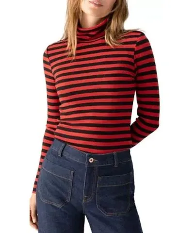 Sanctuary Women's Long Sleeve Stripe Essential Turtleneck Top