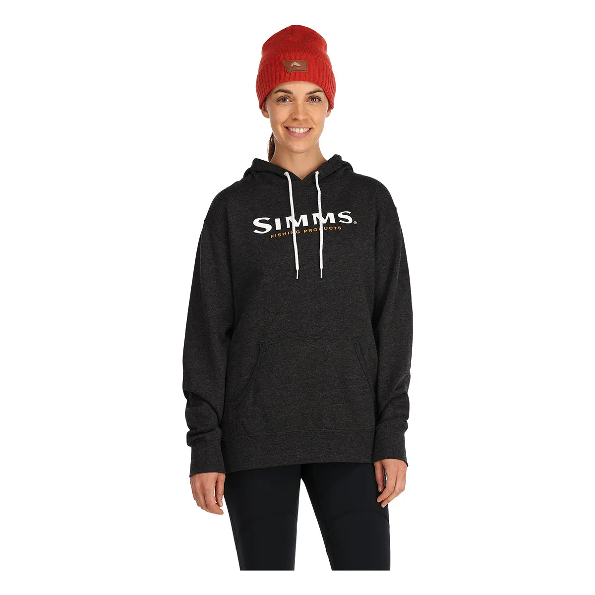 Simms Womens Logo Hoody Charcoal Heather