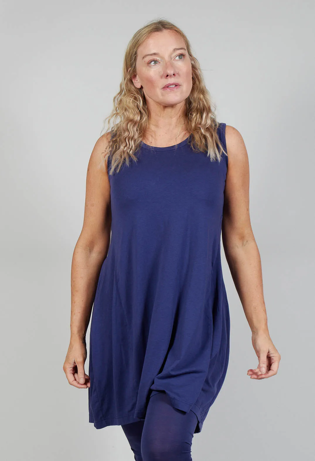 Sleeveless Jersey Dress in Azur