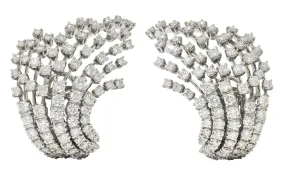 Stefan Hafner Contemporary 10.76 CTW Diamond 18 Karat White Gold Spray Earrings