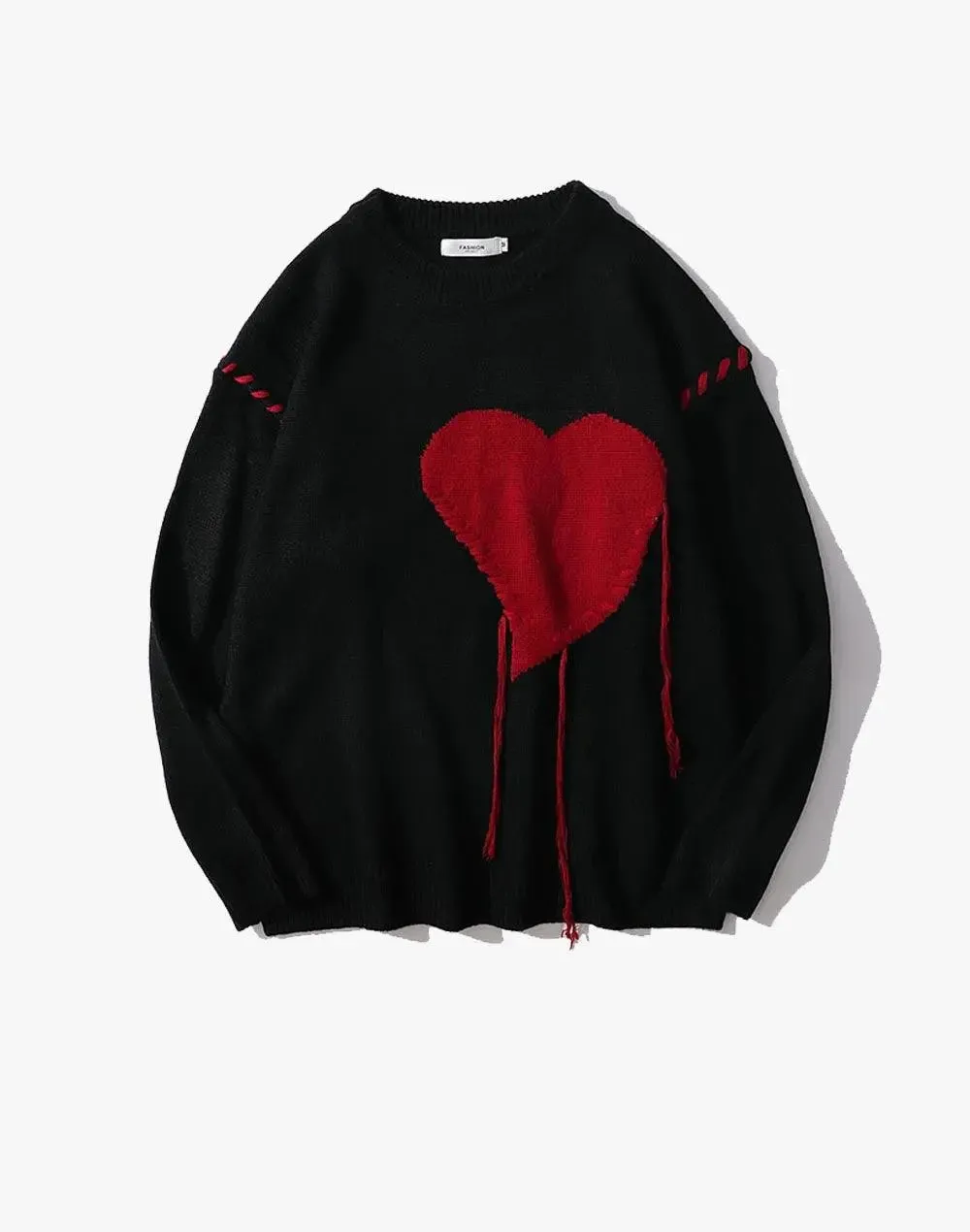 Stitched Heart Knit Sweater